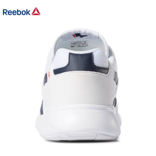 锐步Reebok 男子复古休闲鞋 DASHONIC 时尚款网面低帮运动鞋 白色/学生军蓝色/原始红 44.5