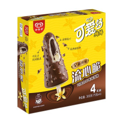 Cutebaby 可爱多 和路雪 可爱多棒棒 流心脆巧克力口味冰淇淋 75g*4支