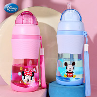 Disney 迪士尼 迪士尼儿童喝水杯吸管杯带手柄防摔小孩水瓶女童杯子男孩宝宝水壶