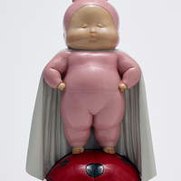 瞿广慈《像个孩子似的》37X19x17.5cm 雕塑 玻璃钢着色 手绘 2018年