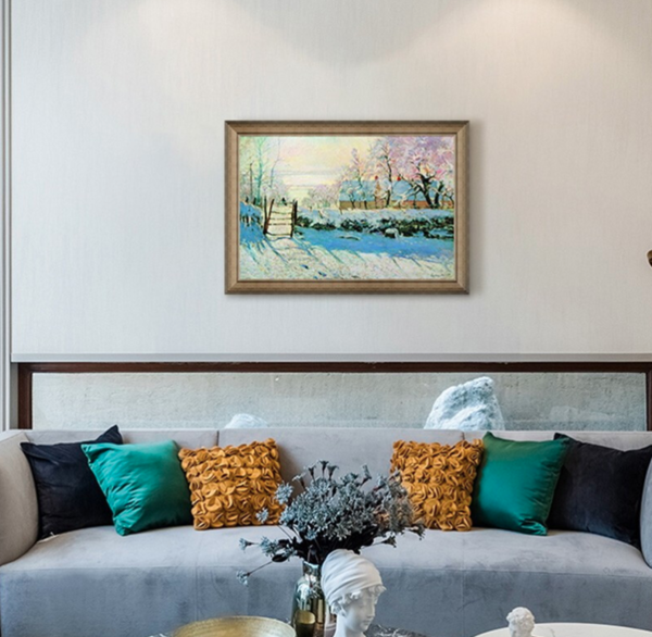 雅昌莫奈喜鹊7050cm装饰画油画布