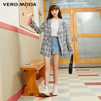 VERO MODA Vero Moda春秋新款复古格纹立体剪裁休闲西装外套女|319308538