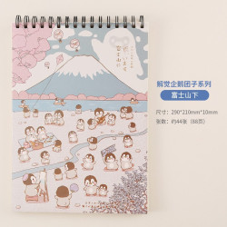 moran 墨苒 卡通可爱A4速写本空白素描本 富士山下系列 44张/88页