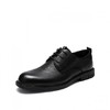 BASTO/百思图 商场同款牛皮革系带方跟男皮鞋 39 黑色
