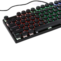 魔炼者 MK6 87键 有线机械键盘 圆键帽 黑色 国产青轴 RGB
