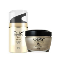 OLAY 玉兰油 Olay 多效合一防晒面霜50g + 修护晚霜50g 面部护肤套装组合