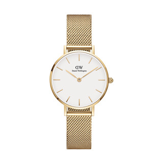 Daniel Wellington DW00100350 女士石英手表 28mm 白盘 镀金不锈钢表带 圆形