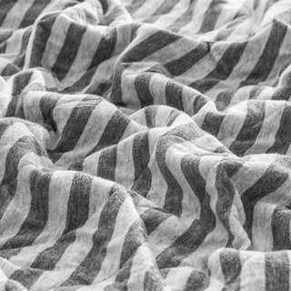 京东京造 针织棉薄被 黑灰条纹 100*150cm