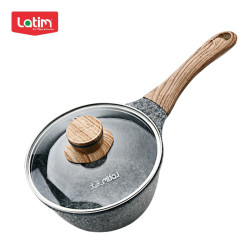 latim LaTIM 意大利乐太麦饭石色奶锅不粘锅