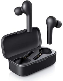 AUKEY True 无线耳机,蓝牙 5 耳机带降噪麦克风,25 小时播放时间,防水 HiFi 立体声无线耳机,适用于 iPhone 和 Android