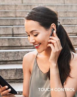 AUKEY True 无线耳机,蓝牙 5 耳机带降噪麦克风,25 小时播放时间,防水 HiFi 立体声无线耳机,适用于 iPhone 和 Android