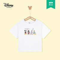 Disney 迪士尼 女童短袖卡通奇趣针织儿童宝宝短袖T恤上衣