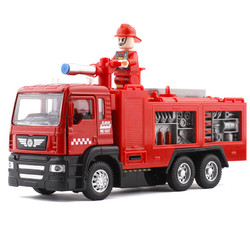 邦娃良品 合金可喷水声光回力消防玩具车