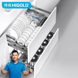 HIGOLD 悍高 304不锈钢厨房橱柜拉篮 DIY收纳 800柜体