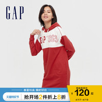 Gap 盖璞 预售Gap女装时尚卫衣连衣裙秋冬499688 LOGO女士运动潮流连帽衫