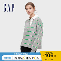 Gap 盖璞 Gap女装LOGO条纹纯棉宽松运动卫衣619122春季新款简约上衣女