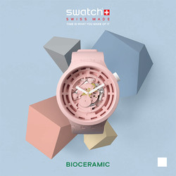 SWATCH 斯沃琪 斯沃琪（Swatch）瑞士手表 全新陶瓷腕表 BIGBOLD系列  学生潮流石英男女表SB03P100