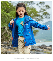 montbell神衣系列日本户外春夏儿童冲锋衣防风吸湿排汗男女童外套
