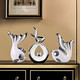 Hoatai Ceramic 华达泰陶瓷 现代轻奢客厅摆件 银白色亲嘴鱼 财源广进