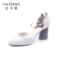 DAPHNE 达芙妮 Daphne/达芙妮春夏新品一字扣高跟方头踝带女单鞋1018102005