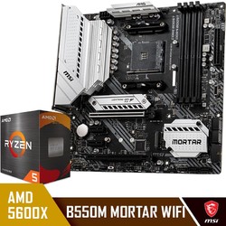 MSI 微星 微星（MSI）MAG B550M MORTAR WIFI迫击炮电脑主板 +AMD 锐龙5 5600X 处理器 板U套装/主板CPU套装