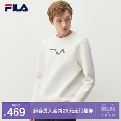 FILA 斐乐 FILA斐乐官方圆领卫衣男子2021年春季新款休闲时尚运动套头衫基础