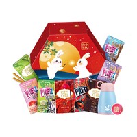 glico 格力高  六角节日狂欢礼盒 8小盒+ Calbee 卡乐比 减糖麦片 600g+ 卡乐比原味水果麦片700g