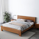 中式橡胶木实木床+椰棕床垫1.8米