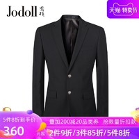 Jodoll 乔顿 JODOLL乔顿西服套装上衣男士春秋舒适版黑色100%纯羊毛小西装外套