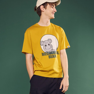 【2021夏季新款】T恤女都市箱型印字母T恤女式T恤 XXS 箭木黄