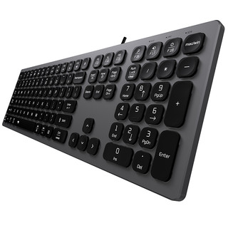 aigo 爱国者 V800 110键 有线薄膜键盘 钛灰 RGB