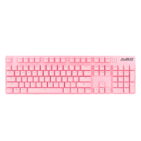 AJAZZ 黑爵 机械战警 104键 有线机械键盘 粉色 国产红轴 单光