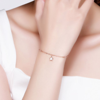 CHJ JEWELLERY 潮宏基 SCK34200102 仙女星红18K金贝母手链 16cm 1.35g