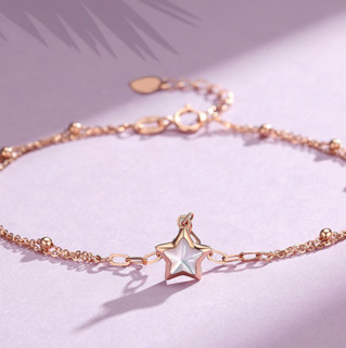 CHJ JEWELLERY 潮宏基 SCK34200102 仙女星红18K金贝母手链 16cm 1.35g