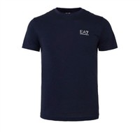 阿玛尼男士EA7休闲短袖百搭时尚小字母logo潮流T恤衫 M 黑色