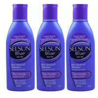 Selsun blue SELSUNPurple1%硫化硒无硅油去屑控油止痒洗发水深层清洁洗头200ml*5瓶