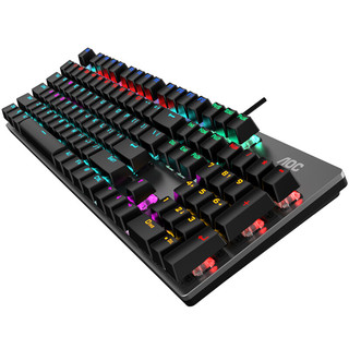 AOC 冠捷 GK420 104键 有线机械键盘 国产茶轴 混光 黑色