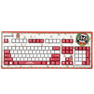 CHERRY 樱桃 G80-3000 熊本熊限定版 104键 有线机械键盘 圣诞款 Cherry黑轴 无光