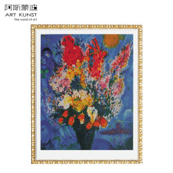 阿斯蒙迪 夏加尔 石版画《大花束》艺术品 收藏 77.6x98cm 有框 版画纸