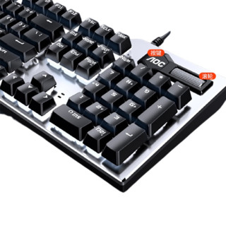 AOC 冠捷 GK410 104键 有线机械键盘 黑色 国产黑轴 单光