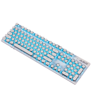 AJAZZ 黑爵 AK40s 104键 有线机械键盘 白色 国产青轴 蓝光