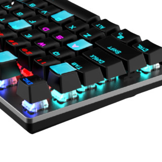AOC 冠捷 GK410 104键 有线机械键盘 黑色 国产红轴 混光