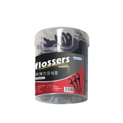 健 牌一次性竹炭抑菌便携式牙线棒成人家用旅行随身装桶装100支