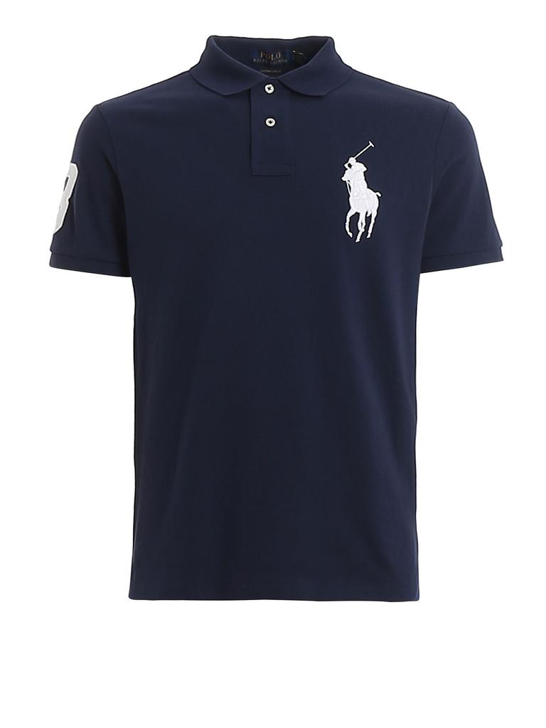 拉夫劳伦Ralph Lauren Polo Ralph Lauren Mens Blue Big Pony Logo Polo Shirt