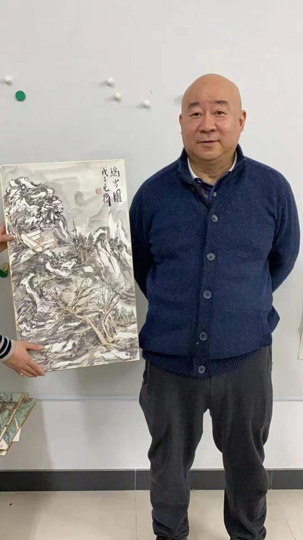 中国国家画院国画院副院长 范扬 精品山水（卡纸）35*60 纸本