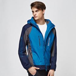 discovery expediton discoveryexpediton户外冲锋衣男女新品情侣款防水透湿拼色三合一套抓绒两件套 太空蓝/藏蓝 S