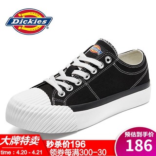 Dickies 帝客 Dickies男鞋帆布鞋男2021年春夏新款低帮韩版潮流休闲鞋板鞋学生男女鞋情侣鞋饼干鞋 黑色（男女款） 42