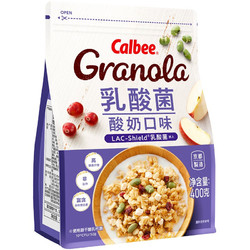 Calbee 卡乐比 日本进口水果麦片 冲饮谷物 乳酸菌酸奶味即食燕麦片400g