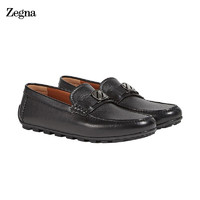 Ermenegildo Zegna 杰尼亚 杰尼亚（Zegna） 2021春夏款  男士小牛皮驾车鞋黑色 LHTAK-A4960X-NER-5 39码