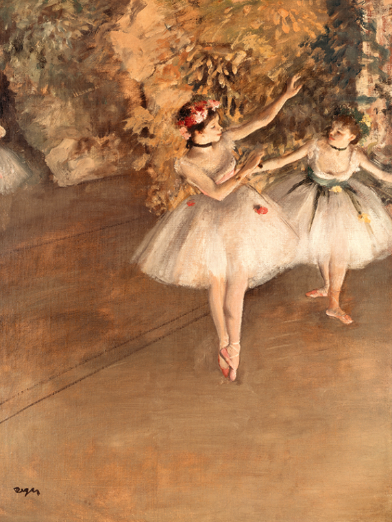 雅昌 埃德加·徳加《两个芭蕾舞女》54×69cm 装饰画 油画布